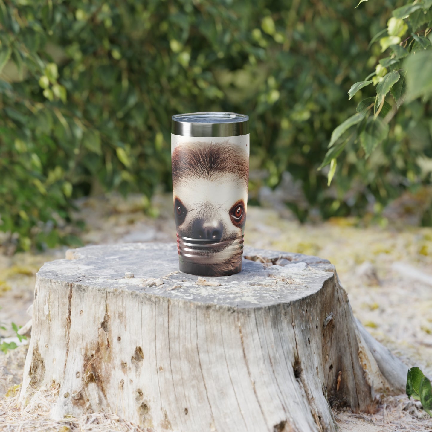 Custom Sloth in Flowers Tumbler - 20oz