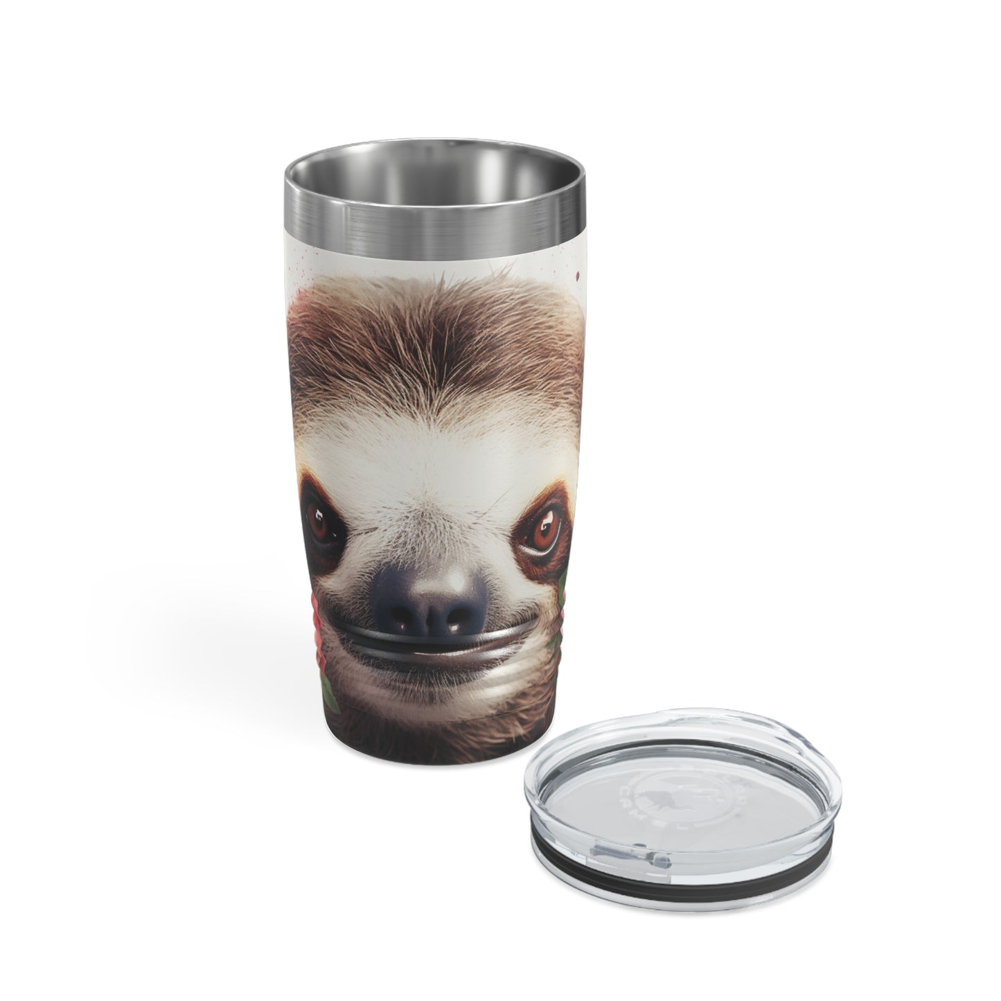 Custom Sloth in Flowers Tumbler - 20oz