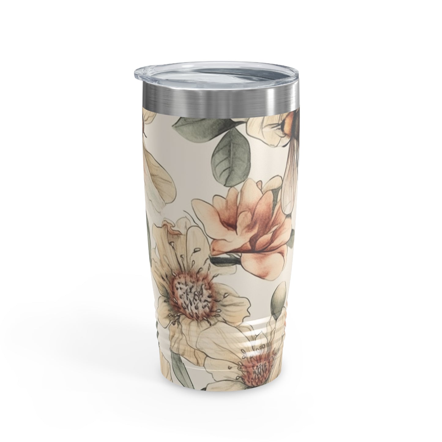 Custom Bees in Flowers Watercolor Tumbler - 20oz