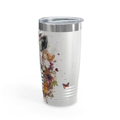 Custom Zebra in Flowers Tumbler - 20oz