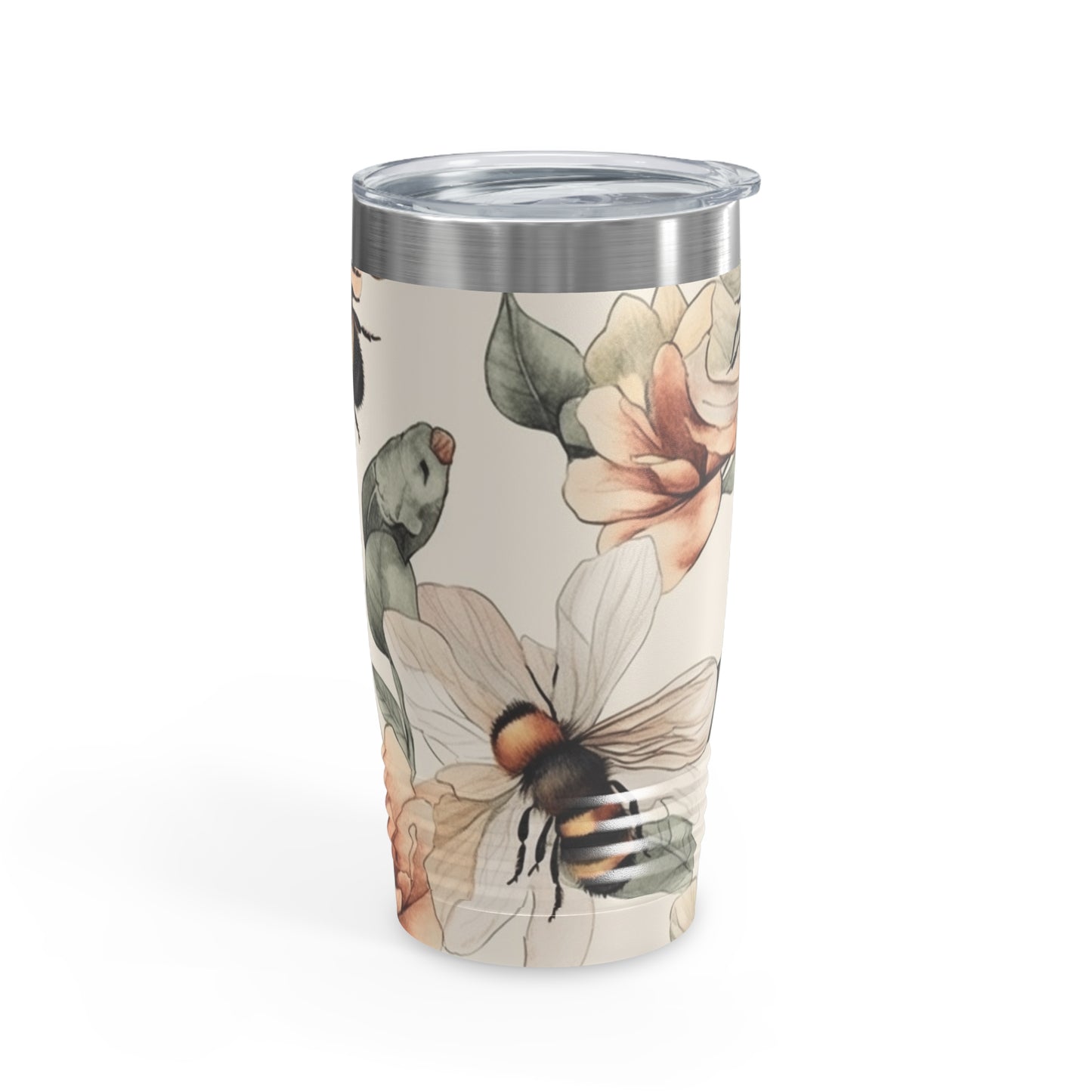 Custom Bees in Flowers Watercolor Tumbler - 20oz