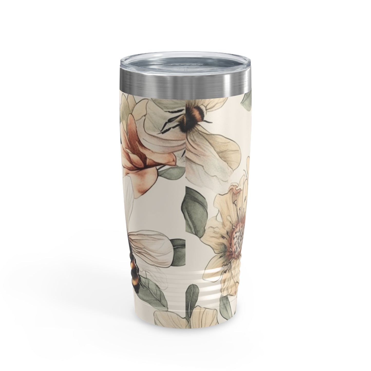 Custom Bees in Flowers Watercolor Tumbler - 20oz